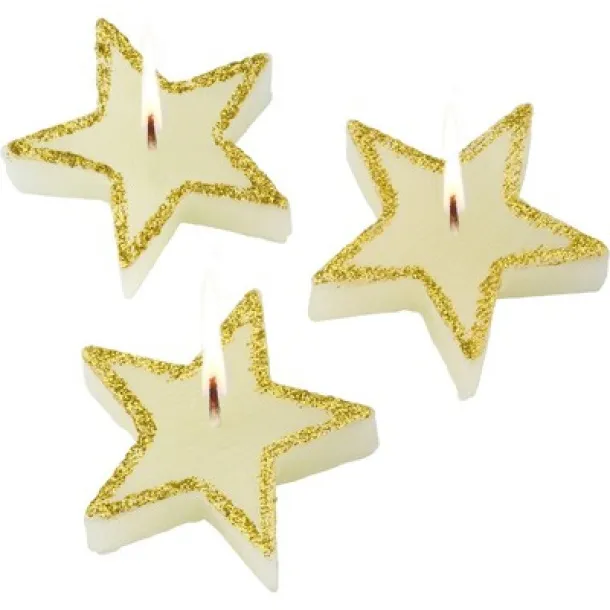  Star shaped candles set, 3 pcs red