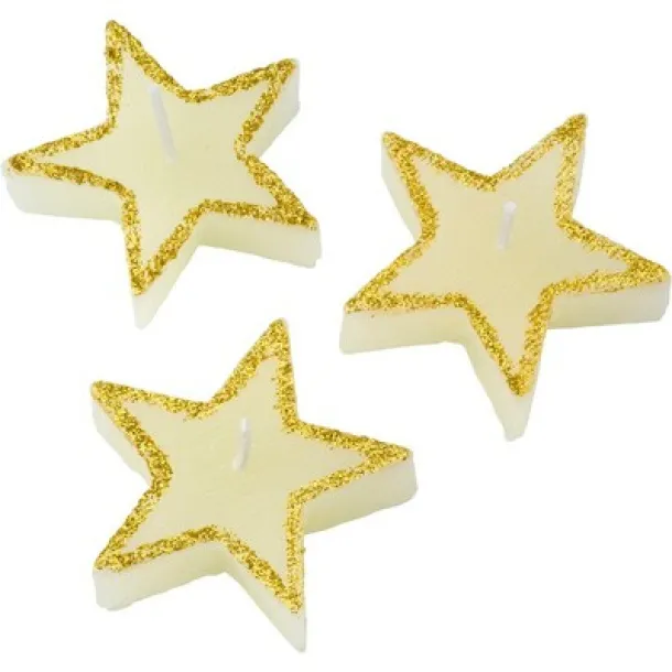  Star shaped candles set, 3 pcs red