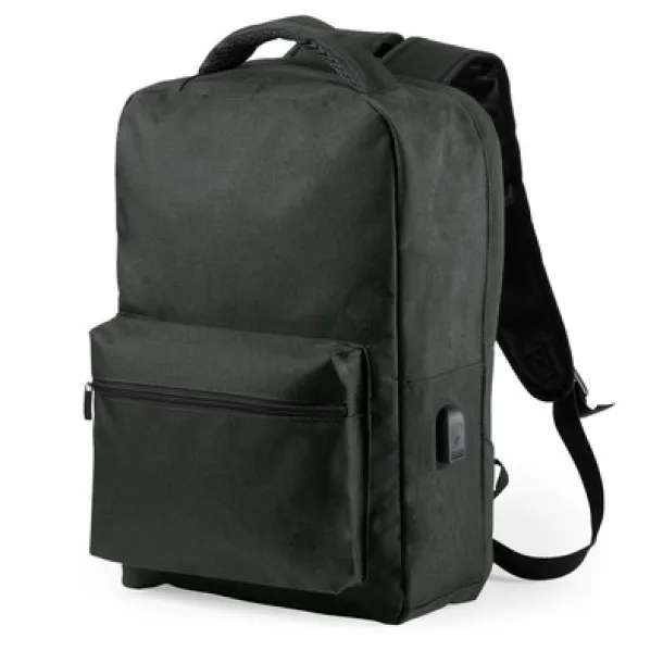  Anti-theft backpack, compartment for 15" laptop and 10" tablet, RFID protection Crna