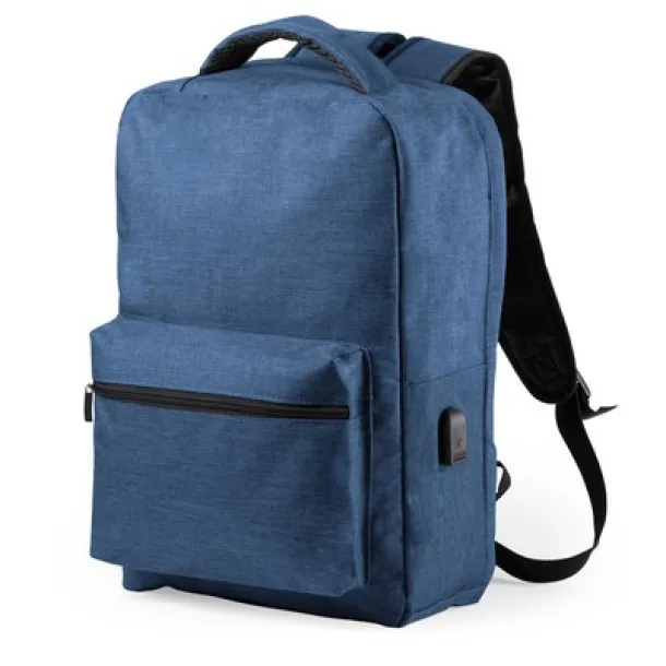  Anti-theft backpack, compartment for 15" laptop and 10" tablet, RFID protection blue