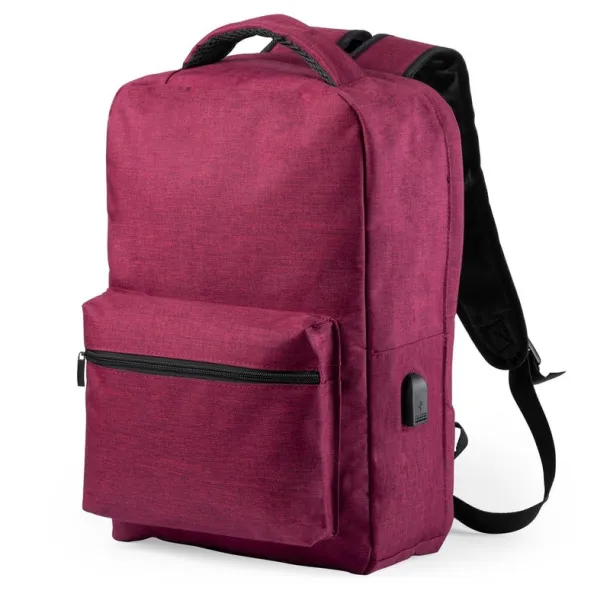  Anti-theft backpack, compartment for 15" laptop and 10" tablet, RFID protection Crvena
