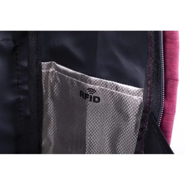  Anti-theft backpack, compartment for 15" laptop and 10" tablet, RFID protection Crvena