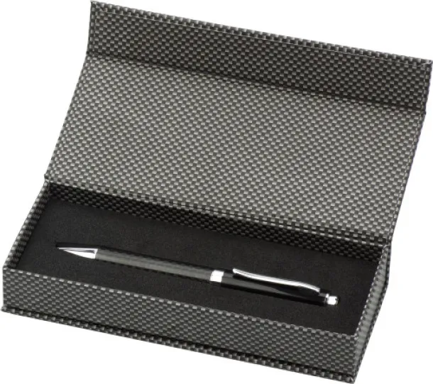 LINDSEY Carbon fibre and brass ballpen Crna