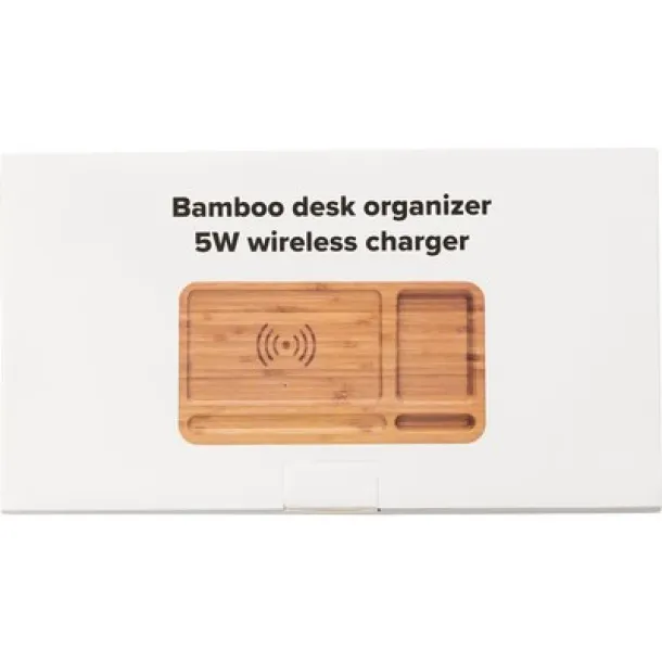  Wireless charger 5W, desk organizer wood