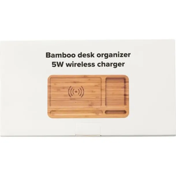  Wireless charger 5W, desk organizer wood