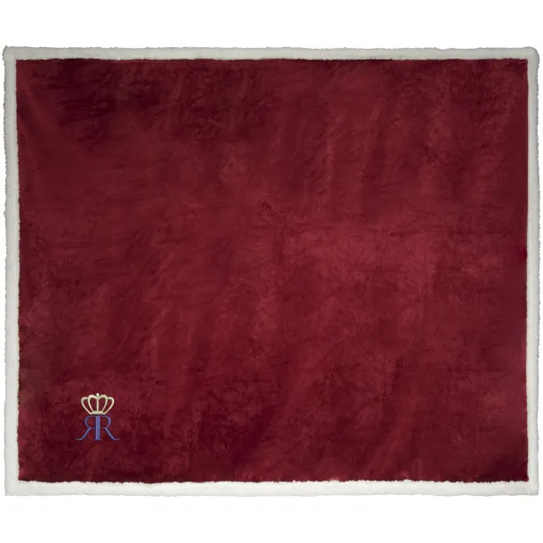 Lauren sherpa fleece plaid blanket Burgundy