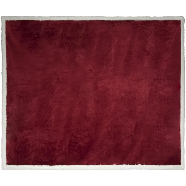 Lauren sherpa fleece plaid blanket Burgundy