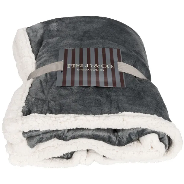 Lauren sherpa fleece plaid blanket Grey
