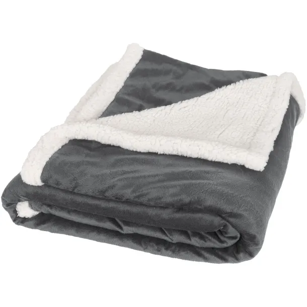 Lauren sherpa fleece plaid blanket Grey