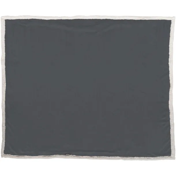 Lauren sherpa fleece plaid blanket Grey
