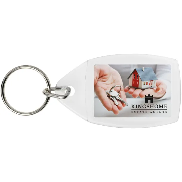 Rhombus P4 keychain with plastic clip - Unbranded White