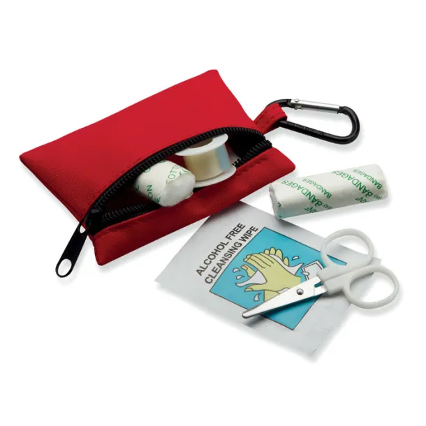 MINIDOC First aid kit w/ carabiner Red