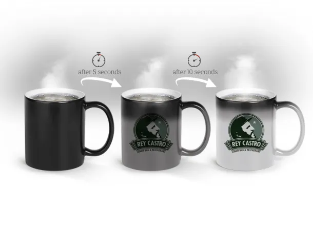 MAGIC MUG Keramička sublimacijska šalica sa specijalnim efektom, 325 ml - CASTELLI Crna