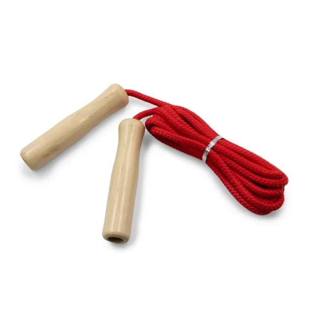  Skipping rope with wooden handles Crvena