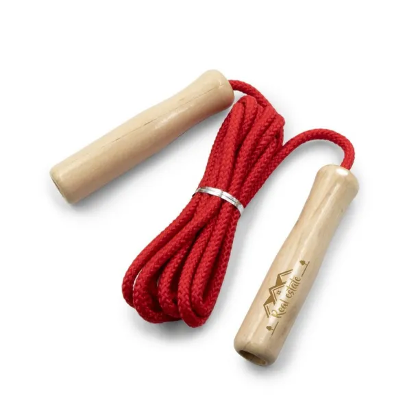  Skipping rope with wooden handles red