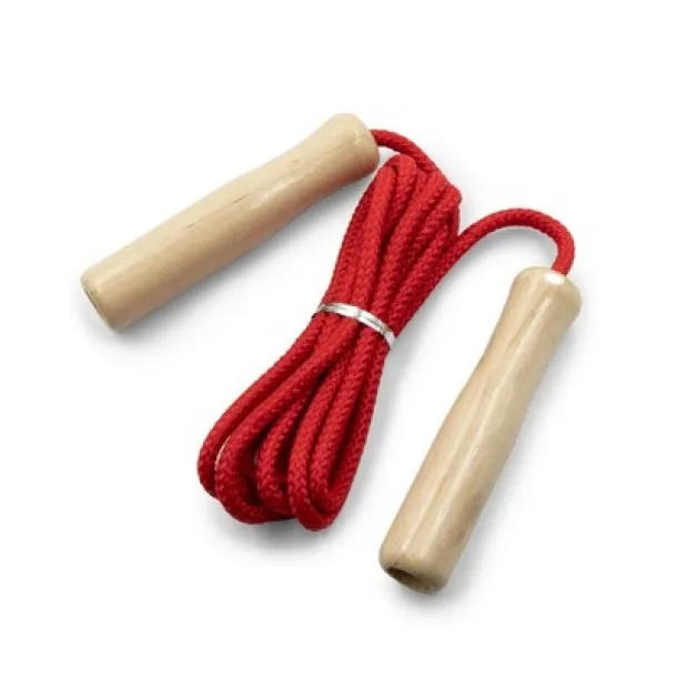  Skipping rope with wooden handles red