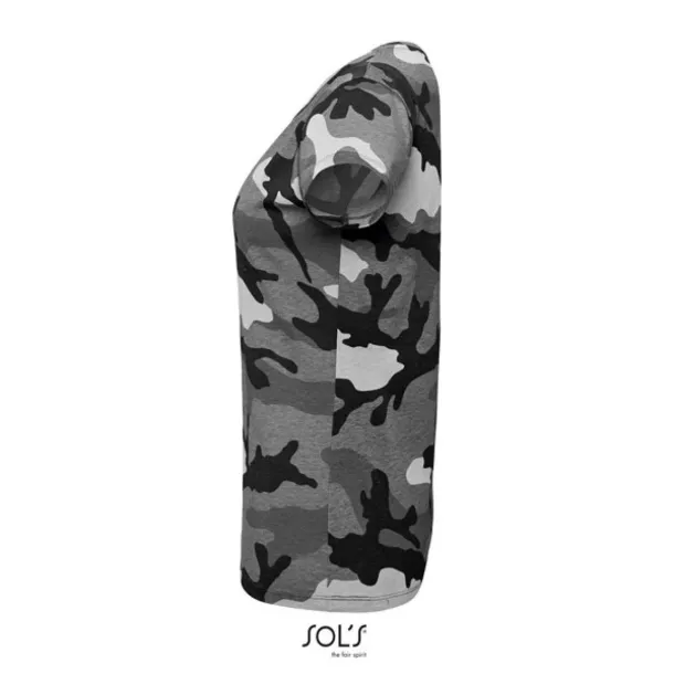  SOL'S CAMO WOMEN - ROUND COLLAR T-SHIRT - SOL'S Heather Grey Black