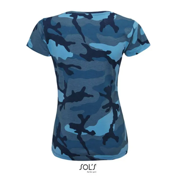  SOL'S CAMO WOMEN - ROUND COLLAR T-SHIRT - SOL'S Blue Camo #7E9CBF