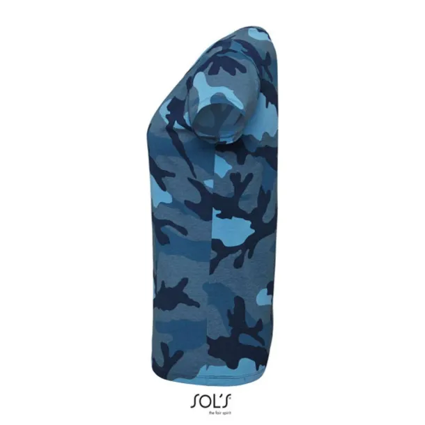  SOL'S CAMO WOMEN - ROUND COLLAR T-SHIRT - SOL'S Blue Camo #7E9CBF