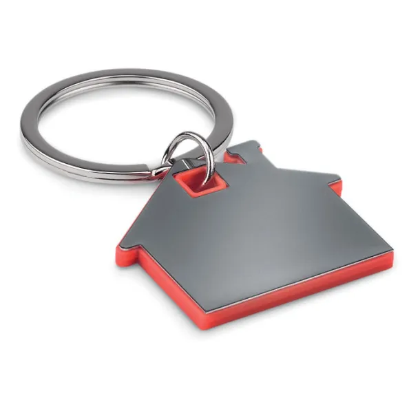 IMBA House shape plastic keyring Red