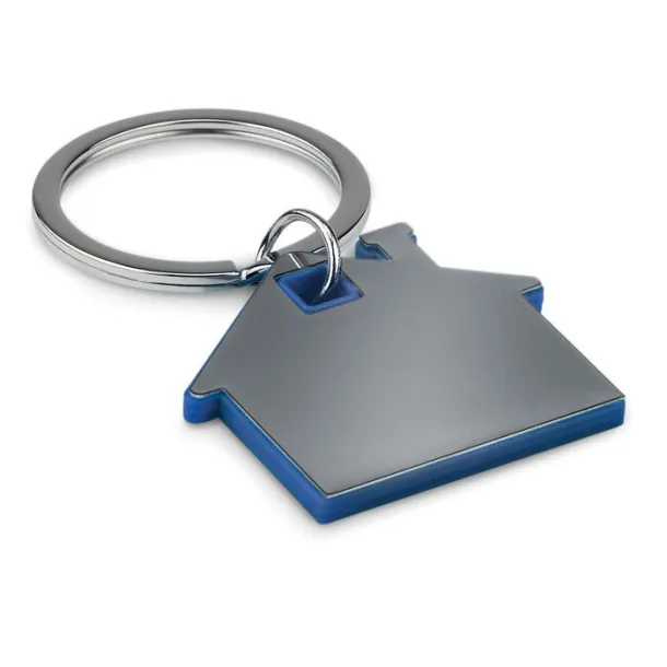 IMBA House shape plastic keyring Royal blue