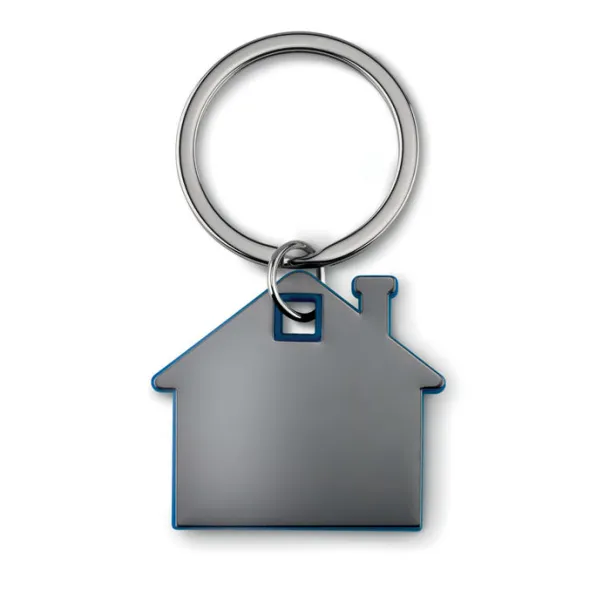 IMBA House shape plastic keyring Royal blue