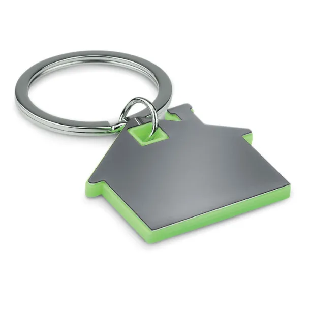 IMBA House shape plastic keyring Lime