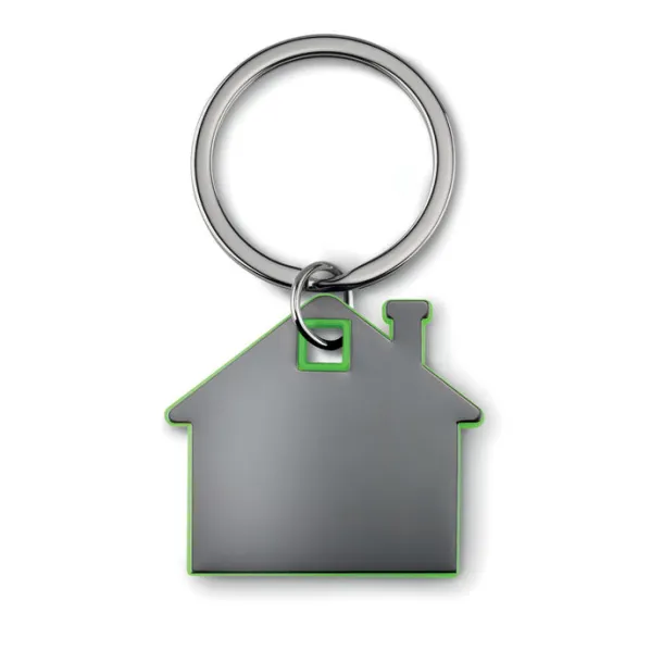 IMBA House shape plastic keyring Lime