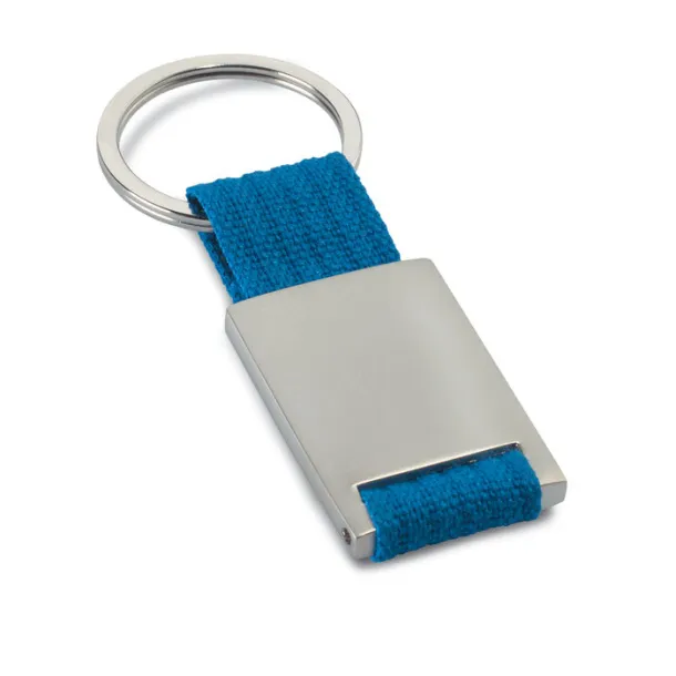 TECH Metal rectangular key ring Blue