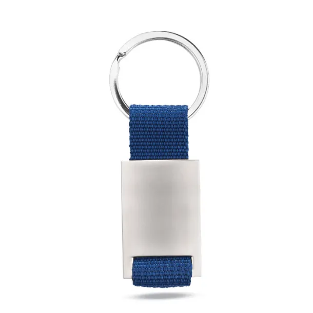 TECH Metal rectangular key ring Blue