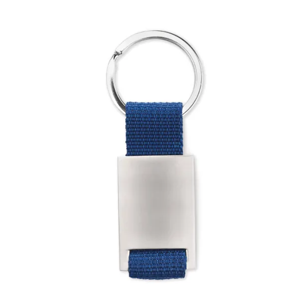 TECH Metal rectangular key ring Blue