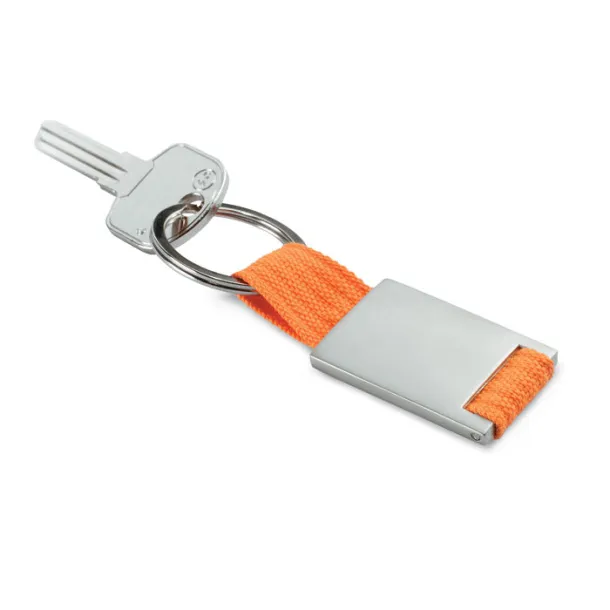 TECH Metal rectangular key ring Orange