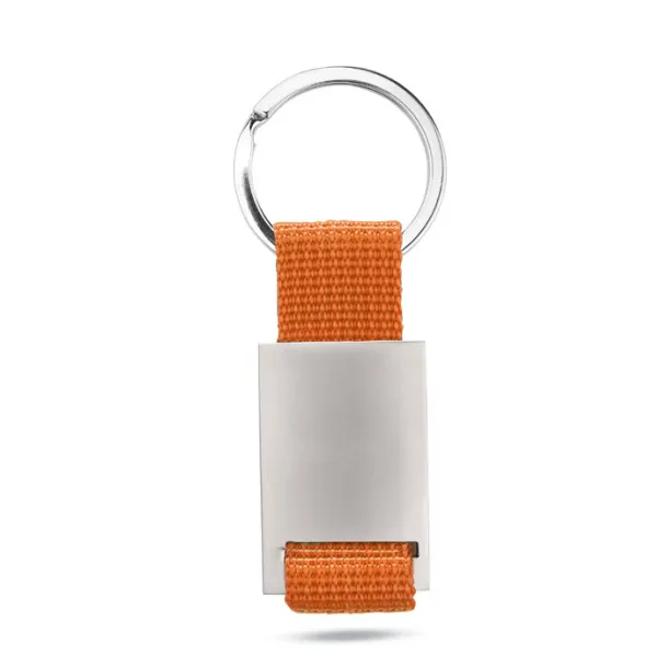 TECH Metal rectangular key ring Orange