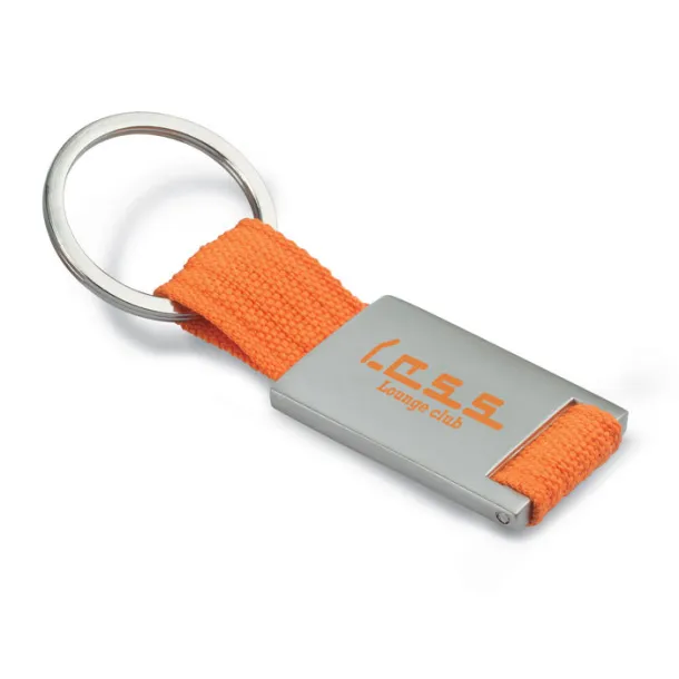 TECH Metal rectangular key ring Orange