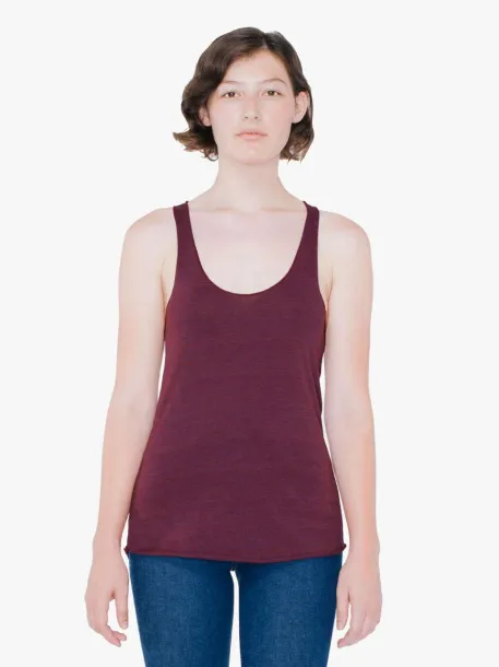  WOMEN'S TRI-BLEND RACERBACK TANK - American Apparel Tri-Cranberry