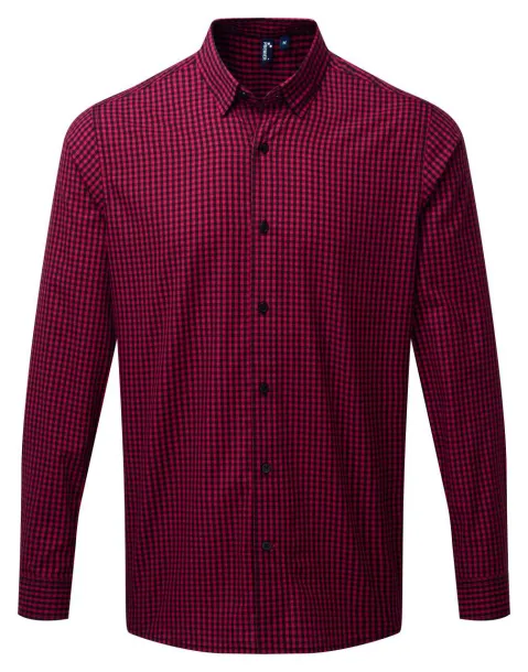 'MAXTON' CHECK MEN'S LONG SLEEVE SHIRT - Premier Black Red