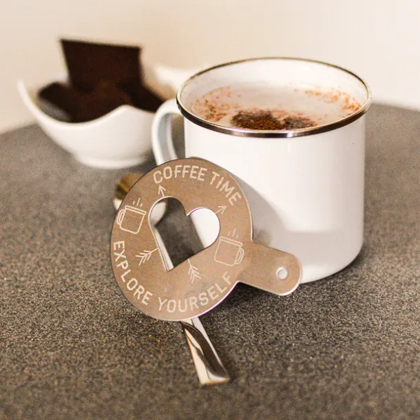 CUORE coffee decoration stencil Silver