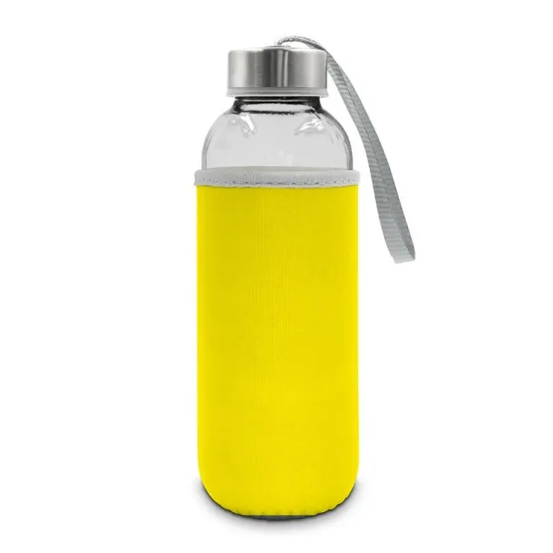  Glass sports bottle 420 ml yellow