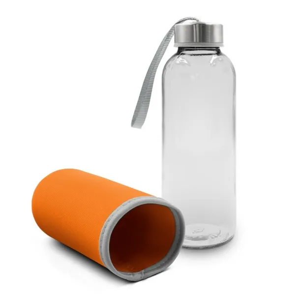  Glass sports bottle 420 ml orange