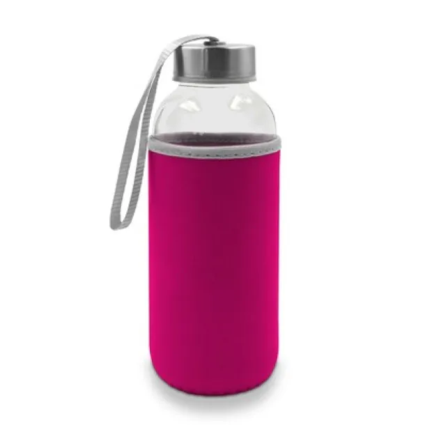  Glass sports bottle 420 ml fuchsia