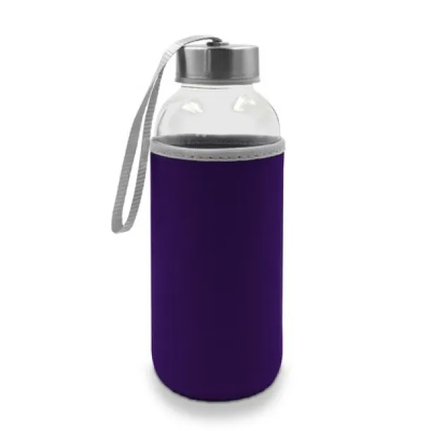  Glass sports bottle 420 ml purple