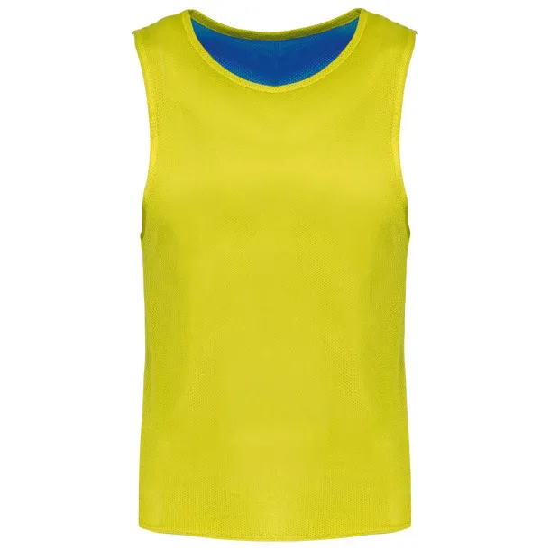  KID'S REVERSIBLE MULTISPORT BIB - Proact Fluorescent Yellow Sapphire Blue