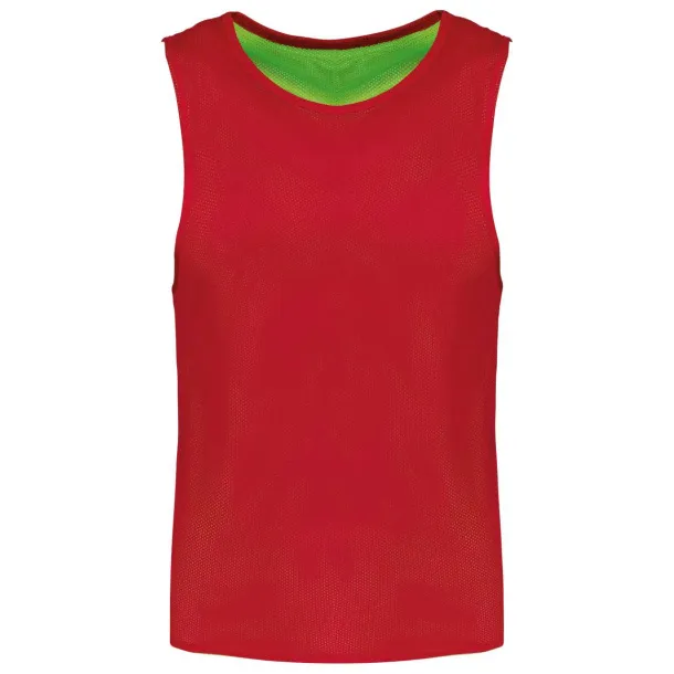  KID'S REVERSIBLE MULTISPORT BIB - Proact Sporty Red Fluorescent Green