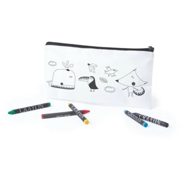  Pencil case for colouring, crayons white