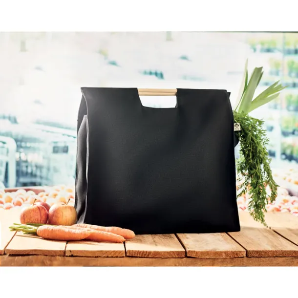 MERCADO TOP Organic shopping canvas bag, 360 g/m² Black