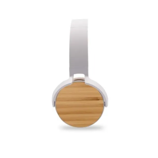  Foldable wireless headphones, bamboo details white