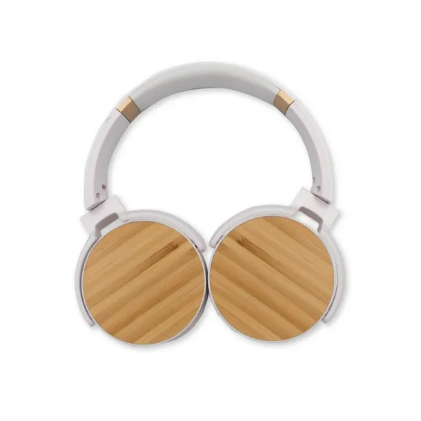  Foldable wireless headphones, bamboo details Bijela