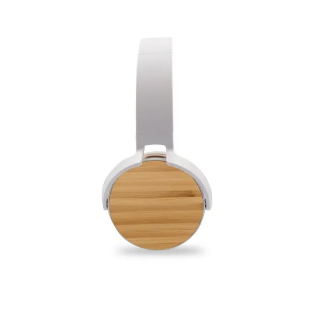  Foldable wireless headphones, bamboo details Bijela