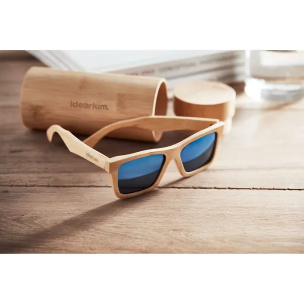 WANAKA Sunglasses and case in bamboo Wood