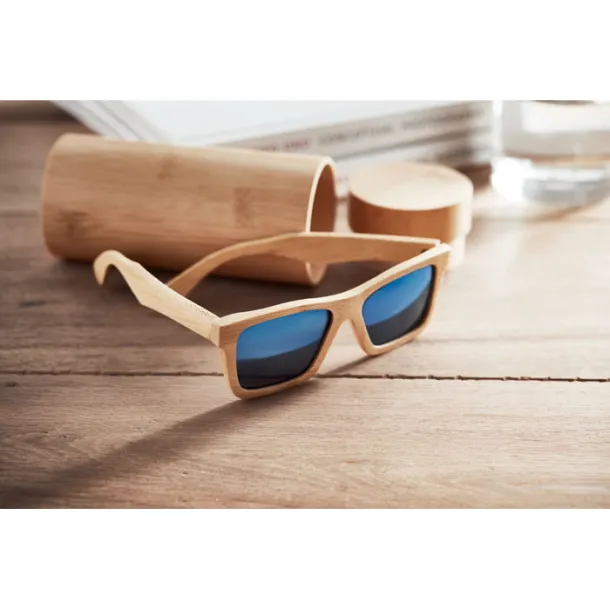 WANAKA Sunglasses and case in bamboo Wood